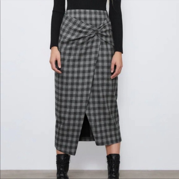 Zara plaid knotted midi dress - Picture 4 of 6